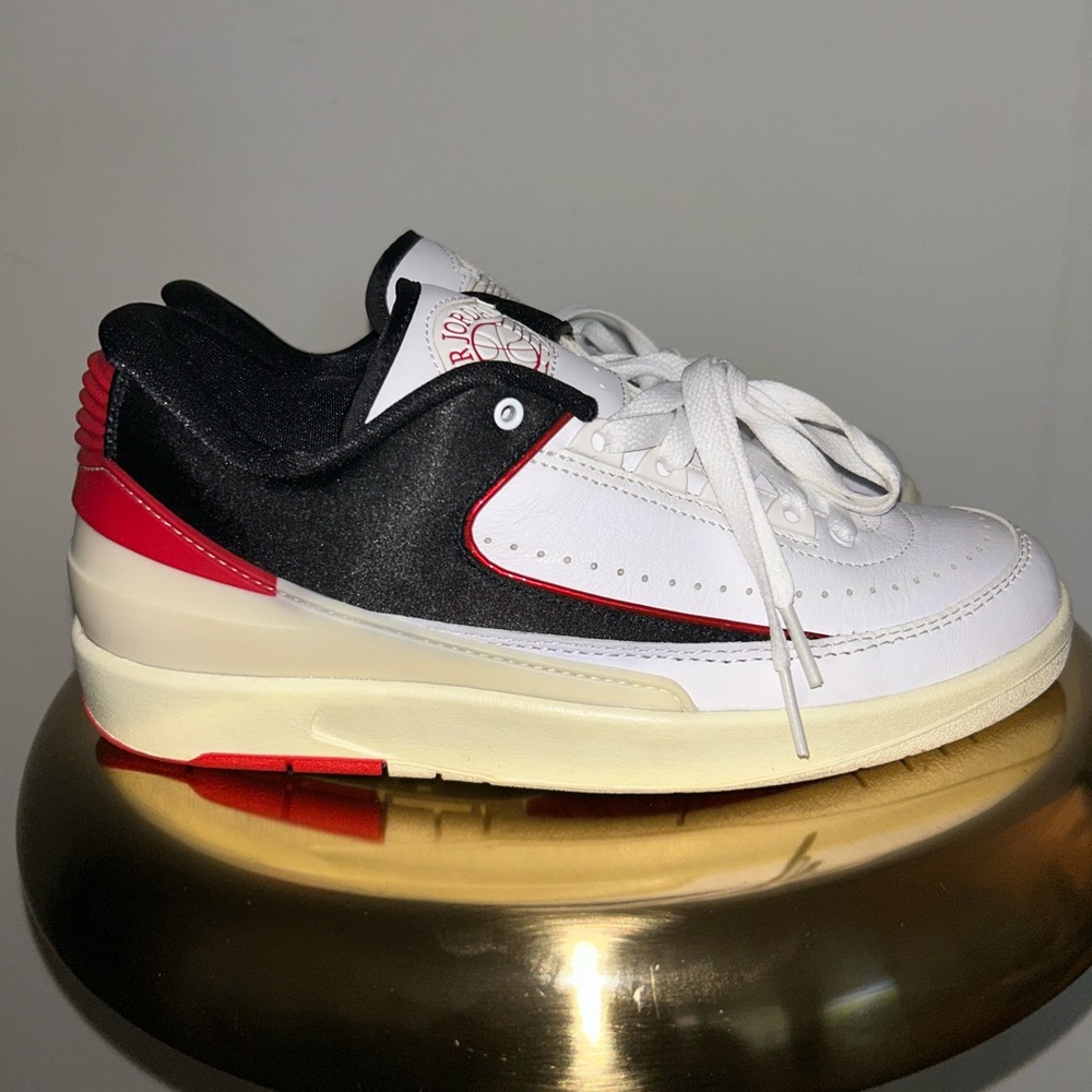 Jordan White, Black, and Red Sneakers